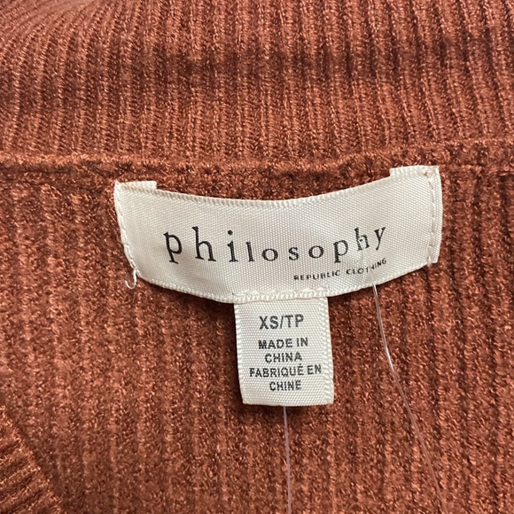 Philosophy Viscose Blend Women’s V Neck Sweater Canyon Clay Size XS/TP - Picture 3 of 5